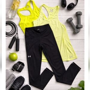 Under Armour 3-Piece Activewear Set – Leggings + 2 Racerback Tanks